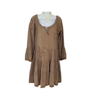 JDL Collection de Vetements Romantic Tiered Lace Peasant Prairie Dress